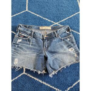 Hollister Women's Dark Wash Cut Off Denim Shorts 7